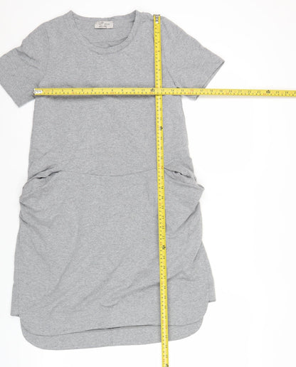 UP Moda Women’s Grey T-Shirt Dress Size S Casual Stretch Jersey