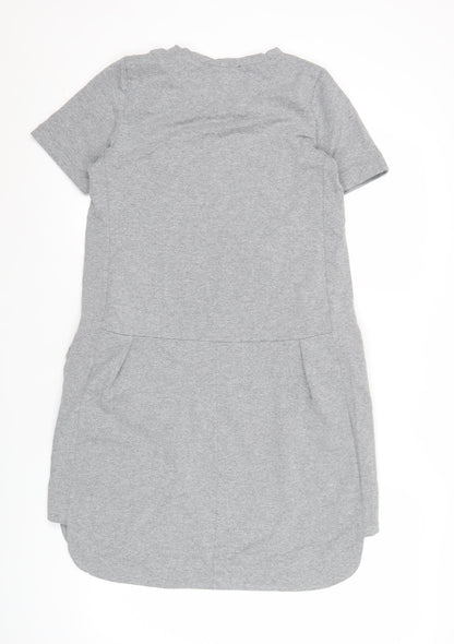 UP Moda Women’s Grey T-Shirt Dress Size S Casual Stretch Jersey