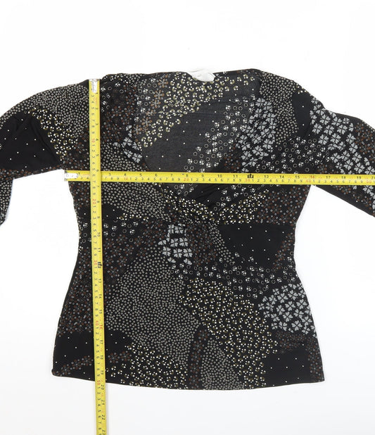 Womens UK Size 12 Wallis Black Tunic Blouse