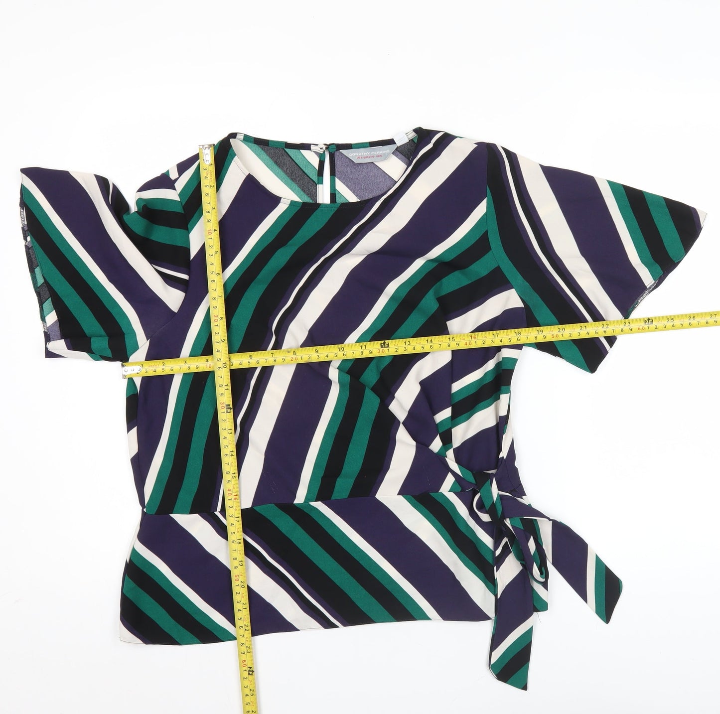 Womens UK Size 12 Dorothy Perkins Multicoloured Wrap Blouse