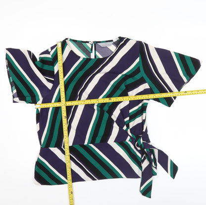 Womens UK Size 12 Dorothy Perkins Multicoloured Wrap Blouse