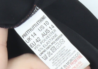 PrettyLittleThing Women’s Orange Mesh Mini Slip Dress Size 14