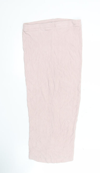 ASOS Women Pink Size 8 Midi Pencil Skirt Stretch Viscose Elastane