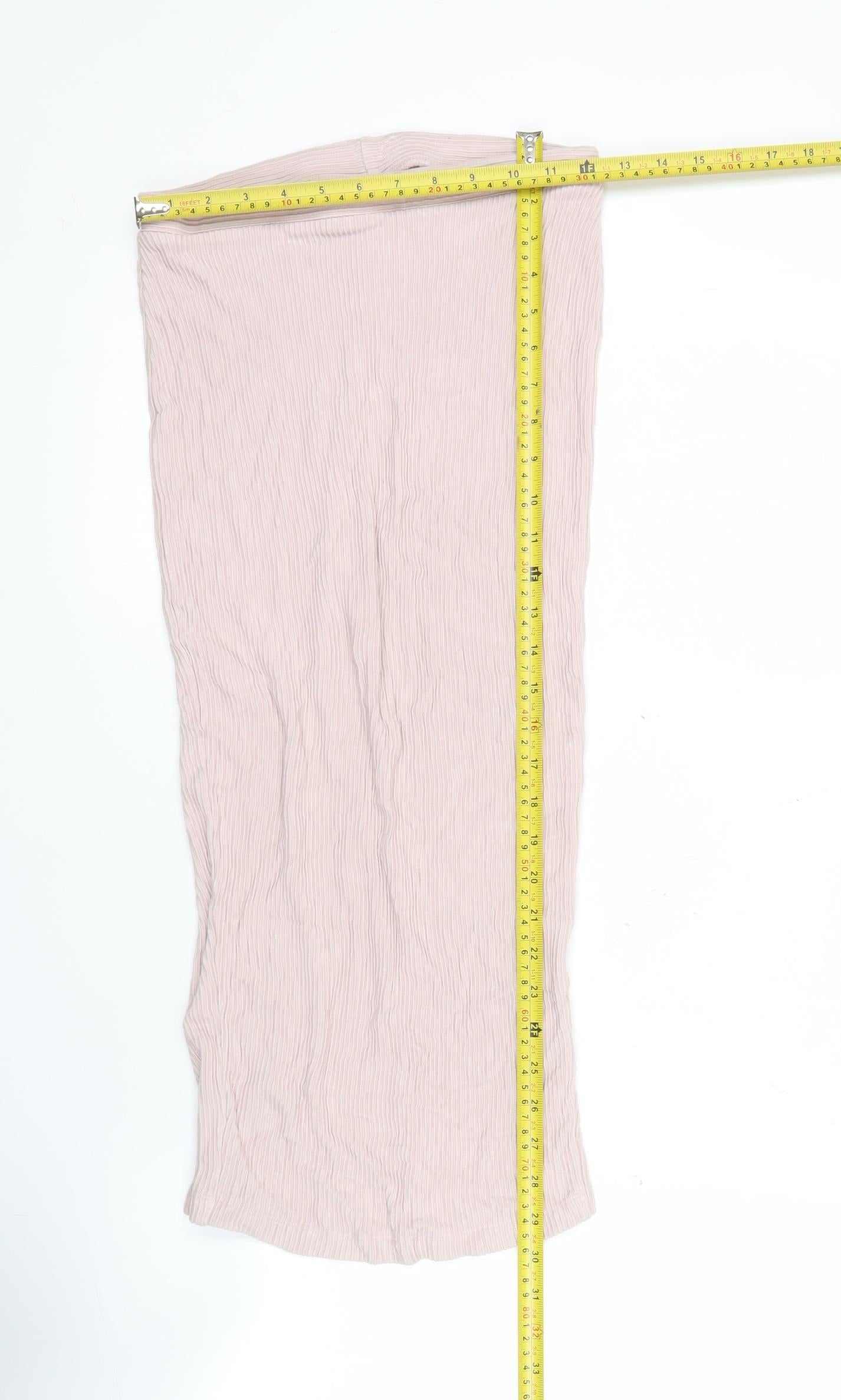 ASOS Women Pink Size 8 Midi Pencil Skirt Stretch Viscose Elastane