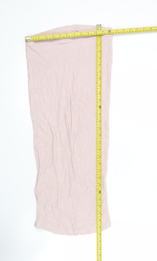 ASOS Women Pink Size 8 Midi Pencil Skirt Stretch Viscose Elastane