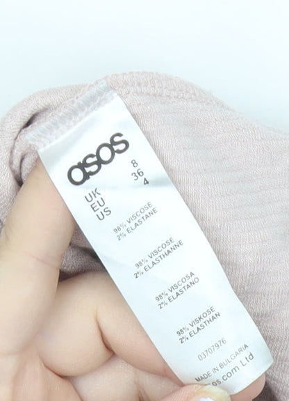 ASOS Women Pink Size 8 Midi Pencil Skirt Stretch Viscose Elastane