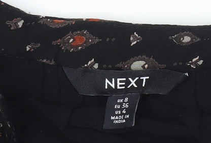 Womens UK Size 8 NEXT Black Tunic Blouse