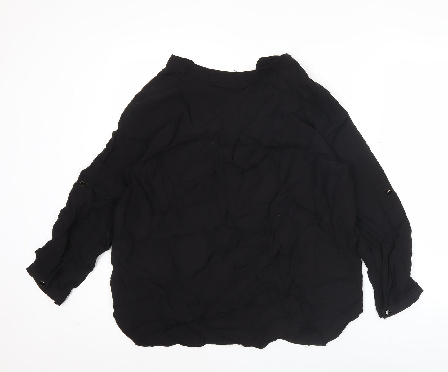 Menglou Fashion Womens Black 3XL Tunic Blouse Long Sleeve V-Neck