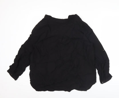 Menglou Fashion Womens Black 3XL Tunic Blouse Long Sleeve V-Neck