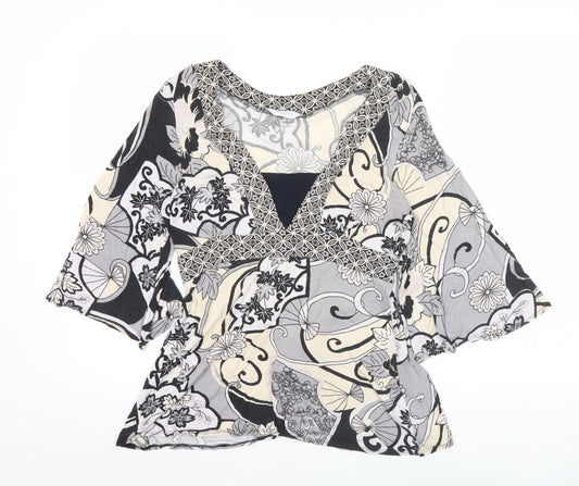 New Look Women’s Multicoloured Floral Wrap Blouse UK 12