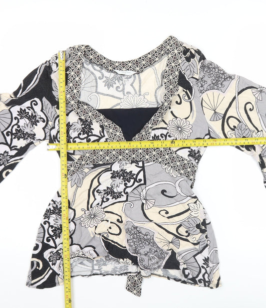 New Look Women’s Multicoloured Floral Wrap Blouse UK 12