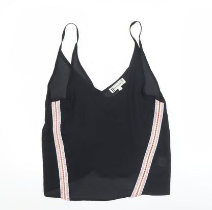 Womens UK Size 10 Hearts & Bows Black Camisole Tank