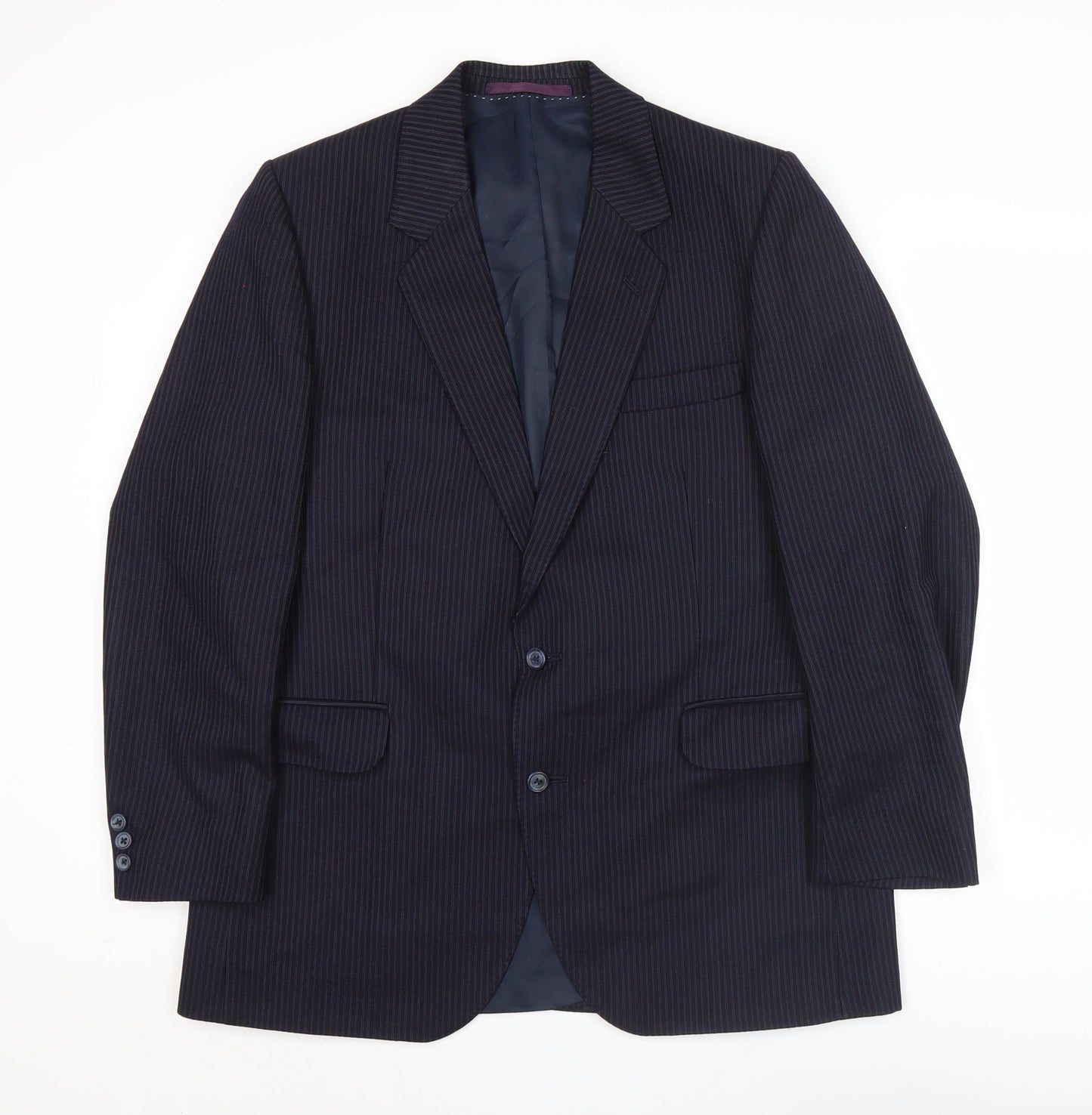 Centaur Mens Blue Pinstripe Wool Blazer Jacket 42R Classic Fit