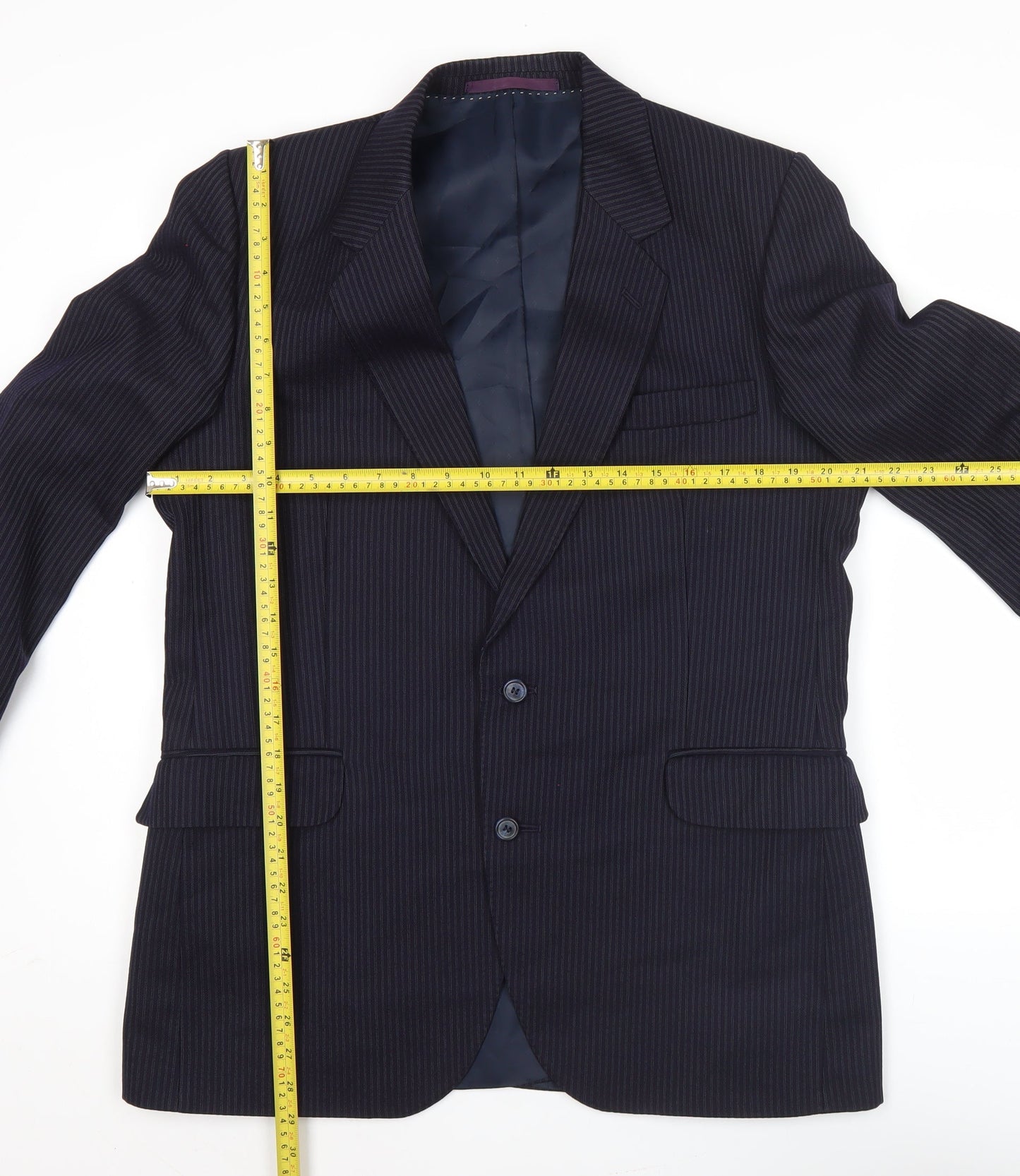 Centaur Mens Blue Pinstripe Wool Blazer Jacket 42R Classic Fit