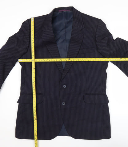 Centaur Mens Blue Pinstripe Wool Blazer Jacket 42R Classic Fit