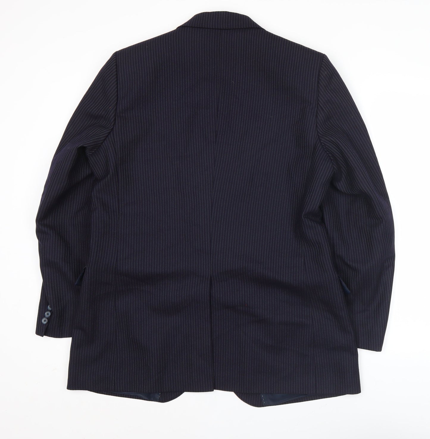 Centaur Mens Blue Pinstripe Wool Blazer Jacket 42R Classic Fit