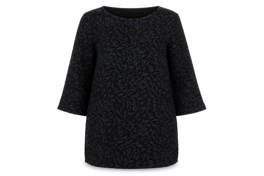 Front view of Principles Women’s Black Animal Print Shift Dress, size UK 10