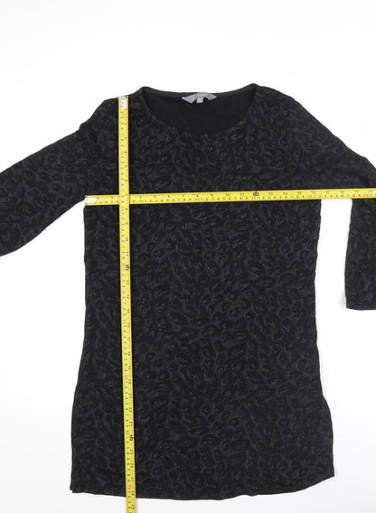 Principles Women’s Black Animal Print Shift Dress Size 10