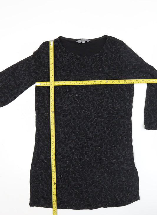 Principles Women’s Black Animal Print Shift Dress Size 10