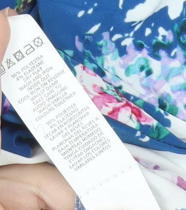 Atmosphere Women’s Blue Floral Shift Dress Size 16 Knee Length 3/4 Sleeve