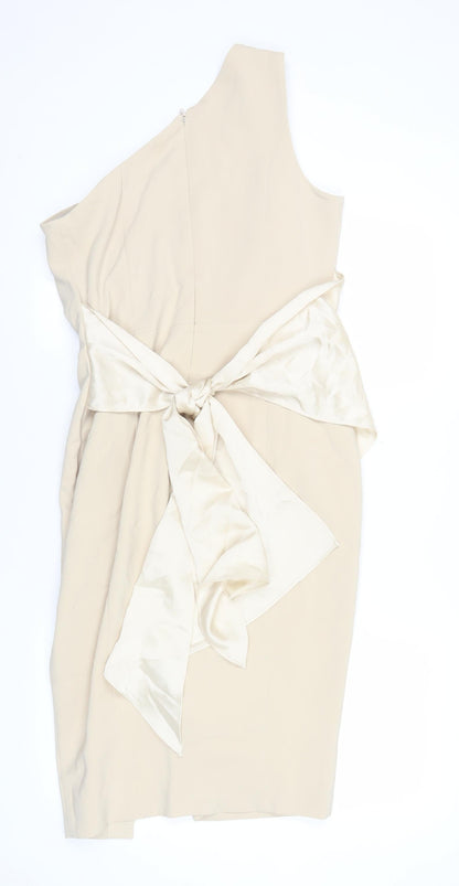 Lavish Alice Women’s Beige Knee Length Sheath Dress Size 12