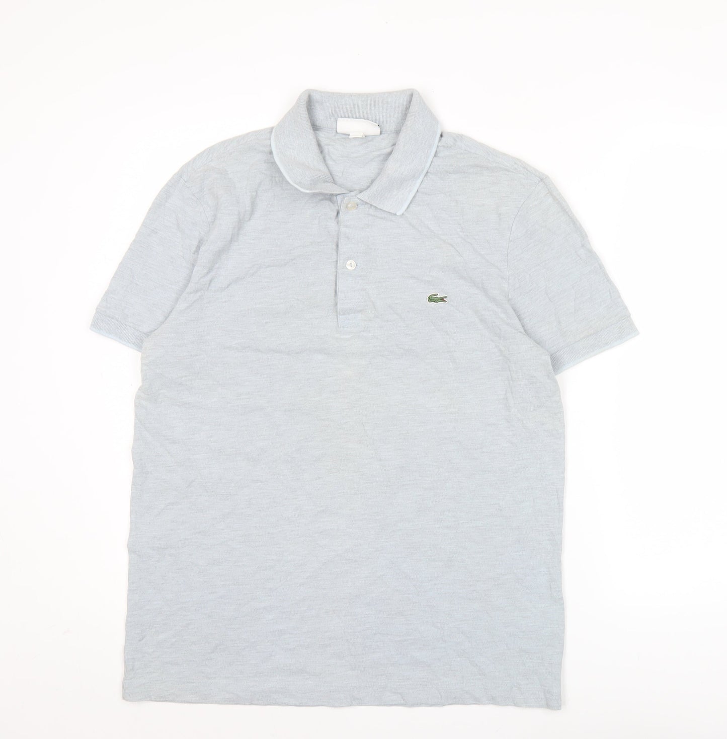 Lacoste Men’s Grey Polo Shirt M Regular Fit Cotton Blend