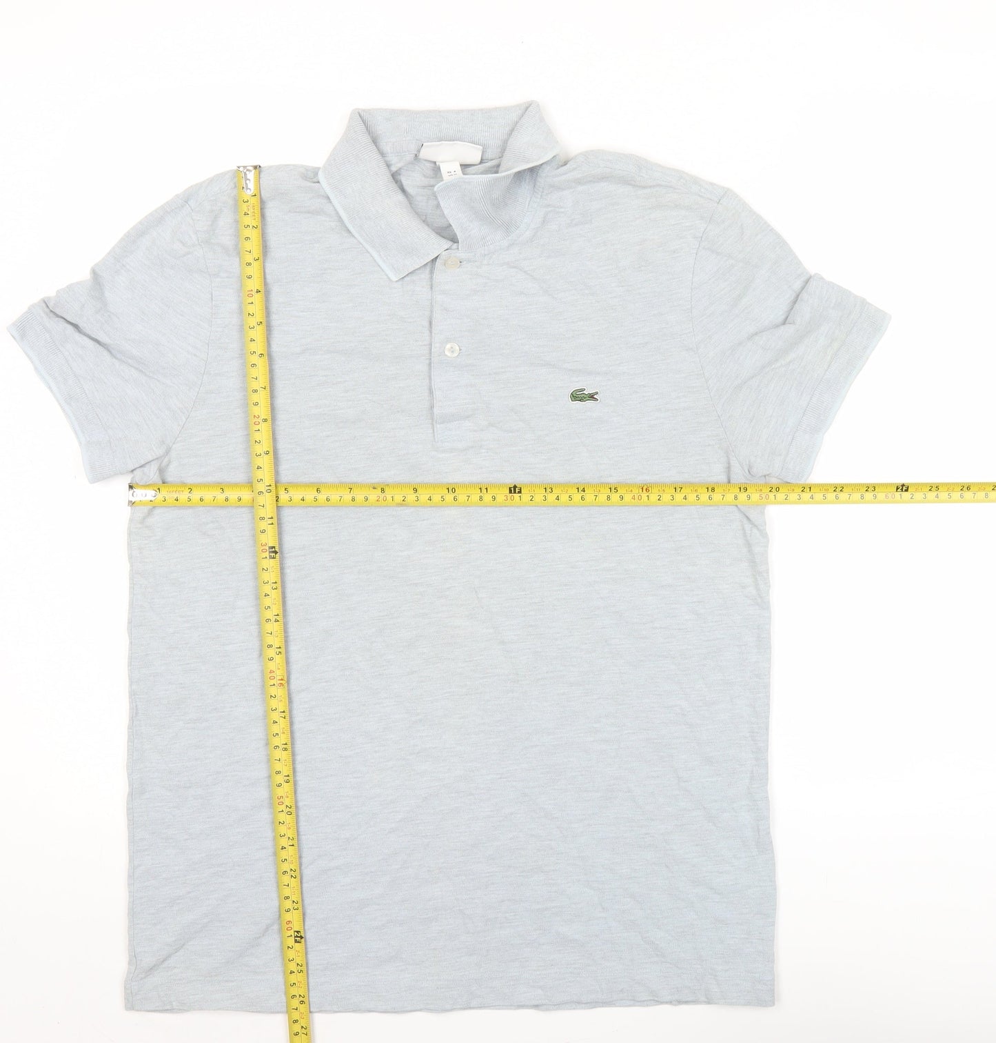 Lacoste Men’s Grey Polo Shirt M Regular Fit Cotton Blend