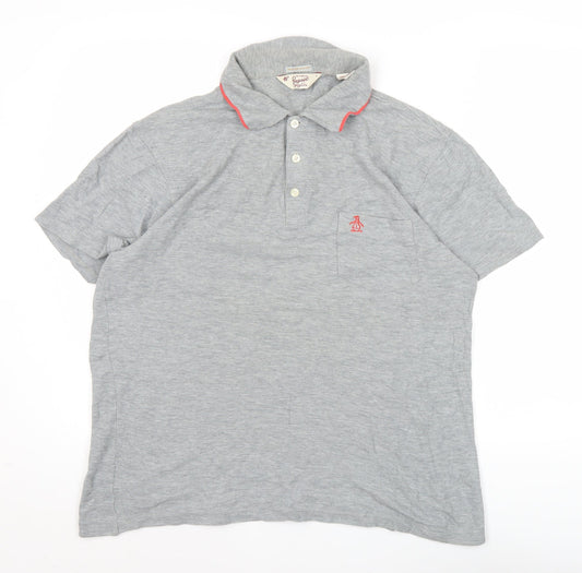 Penguin by Munsingwear Men's Grey Slim Fit Polo Shirt L