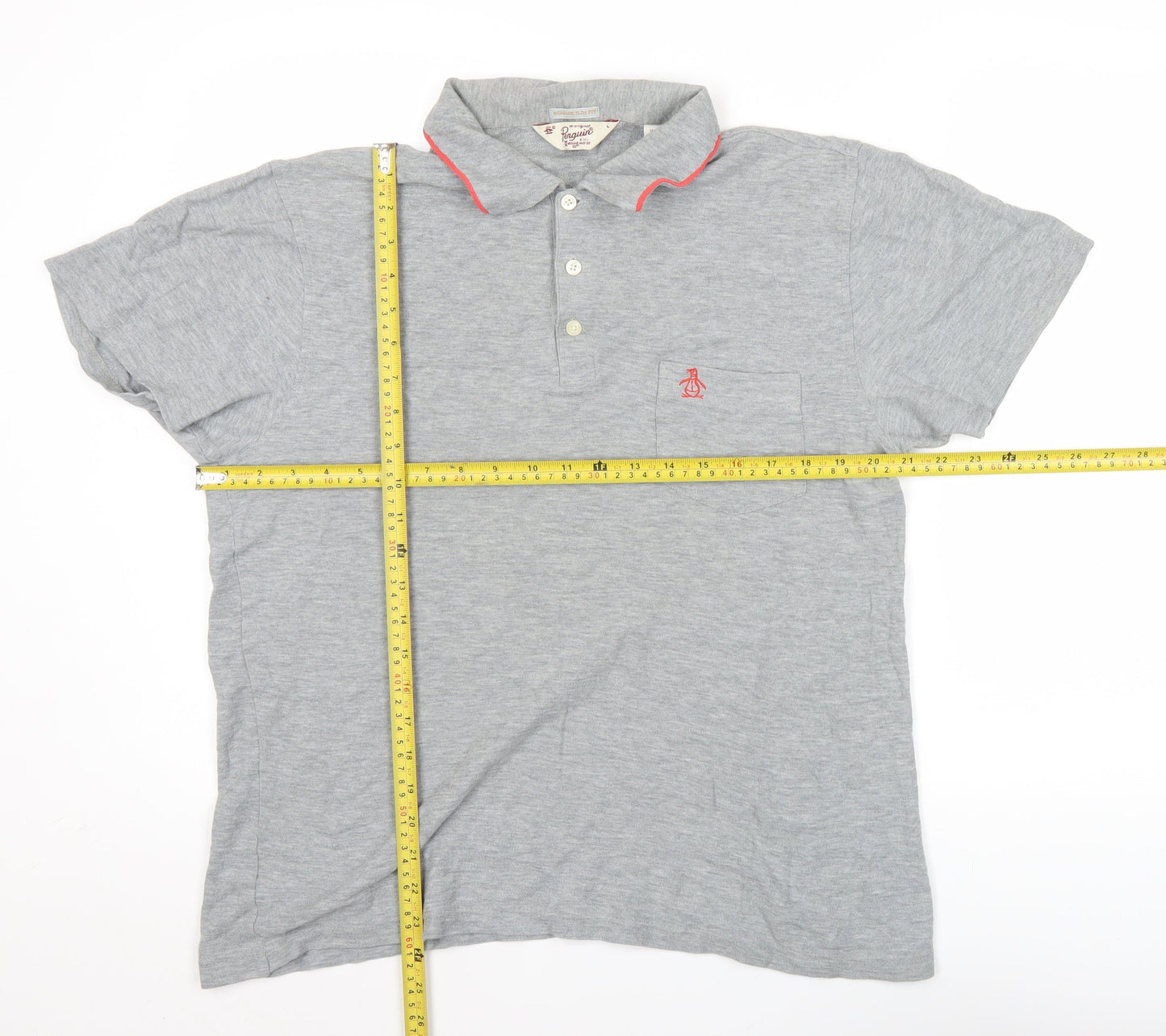 Penguin by Munsingwear Men's Grey Slim Fit Polo Shirt L