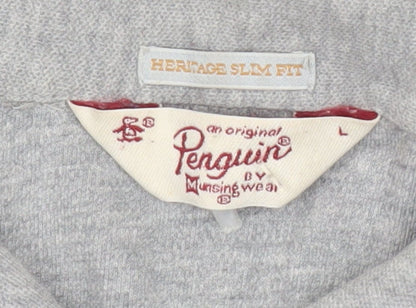 Penguin by Munsingwear Men's Grey Slim Fit Polo Shirt L