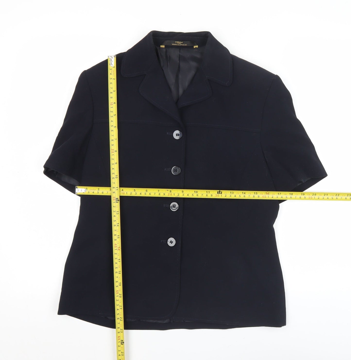 Marks and Spencer Women’s Blue UK 12 Short Sleeve Suit Jacket Classic