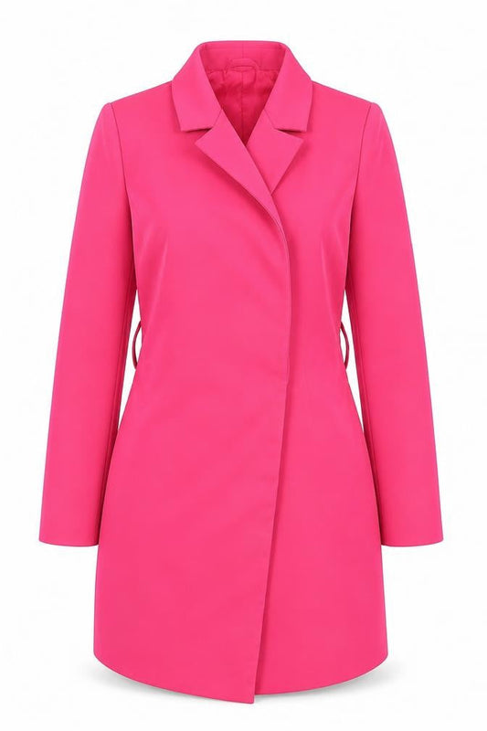 ISAWITFIRST Womens Pink Long Coatigan UK 12 Overcoat Blazer Style