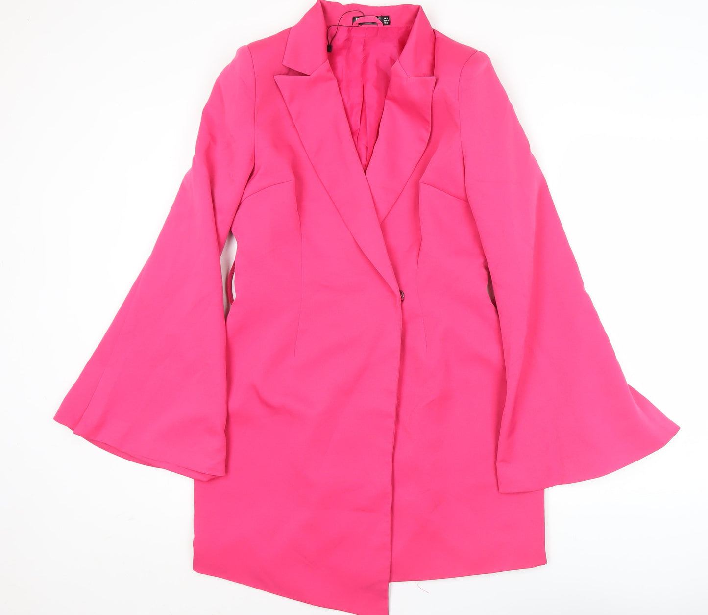 ISAWITFIRST Womens Pink Long Coatigan UK 12 Overcoat Blazer Style