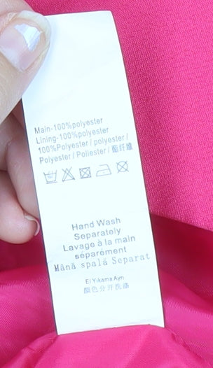 ISAWITFIRST Womens Pink Long Coatigan UK 12 Overcoat Blazer Style