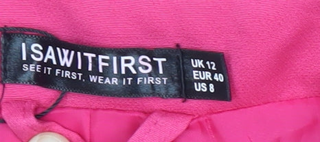 ISAWITFIRST Womens Pink Long Coatigan UK 12 Overcoat Blazer Style