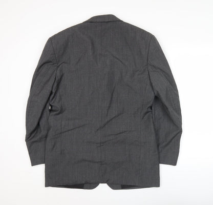 Pierre Balmain Men's Grey 38R Regular Fit Wool Blazer Jacket