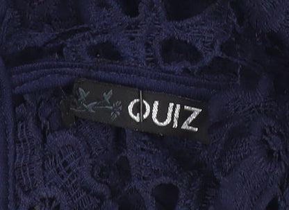 Quiz Women’s Blue Lace Sheath Knee Length Dress Size 10