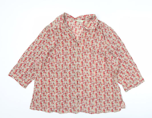 Classics Women's Multicoloured Floral Cotton Button-Up Shirt Size 20