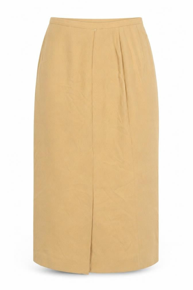 Front view of Roman Originals Women’s Beige, size UK 14, Pencil Long Skirt Workwear