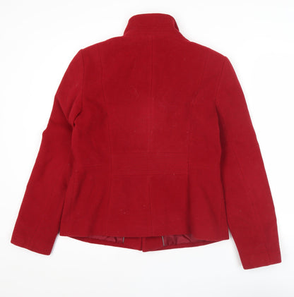 John Lewis Women’s Red Wool Blend Mid-Length Coat Size 12