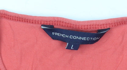 French Connection Women’s Red Cotton Logo T-Shirt Size L