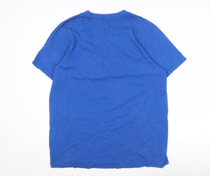 Mountain Warehouse Men’s Blue XL Funny Graphic T-Shirt Cotton Crew Neck