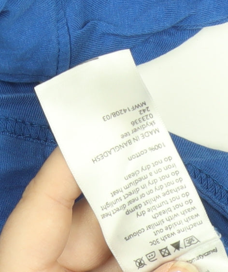 Mountain Warehouse Men’s Blue XL Funny Graphic T-Shirt Cotton Crew Neck