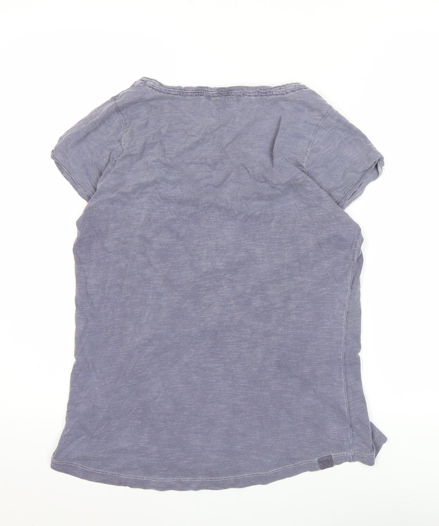 Red Soul Women's Grey Cotton Scoop Neck Button T-Shirt Size 10