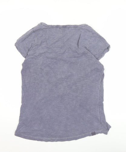 Red Soul Women's Grey Cotton Scoop Neck Button T-Shirt Size 10