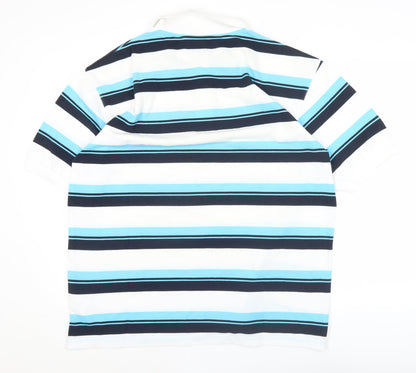Lonsdale Men’s Blue Striped Polo Shirt 2XL Short Sleeve Casual