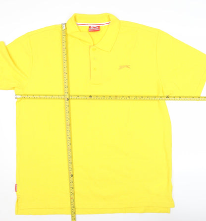 Slazenger Mens Yellow Polo Shirt 2XL Regular Fit Short Sleeve