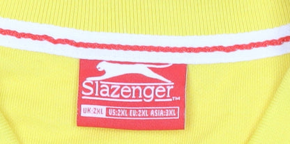 Slazenger Mens Yellow Polo Shirt 2XL Regular Fit Short Sleeve