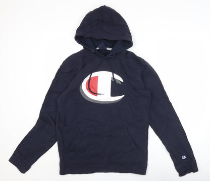 Mens UK Size L Champion Blue Pullover Hoodie