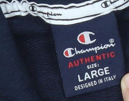 Mens UK Size L Champion Blue Pullover Hoodie